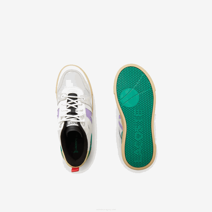 blanco/verde 082 VVL0A2741 mujer Lacoste Deportivas l002 de piel y ante color pop