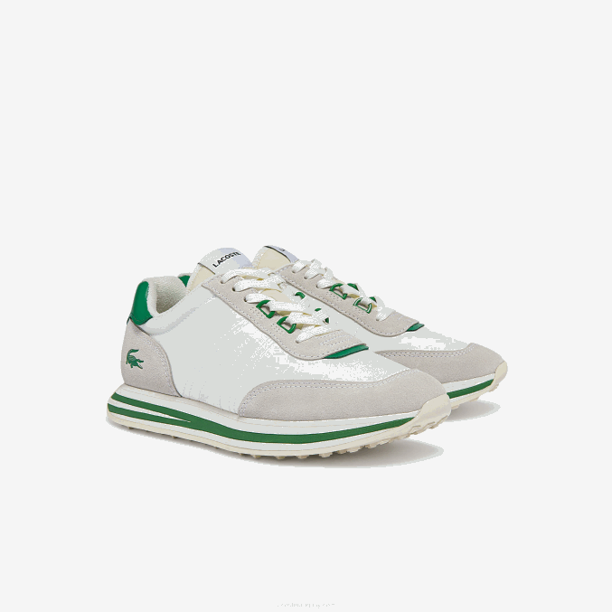 blanco/verde 082 VVL0A2743 mujer Lacoste tenis L-Spin con detalles dorados