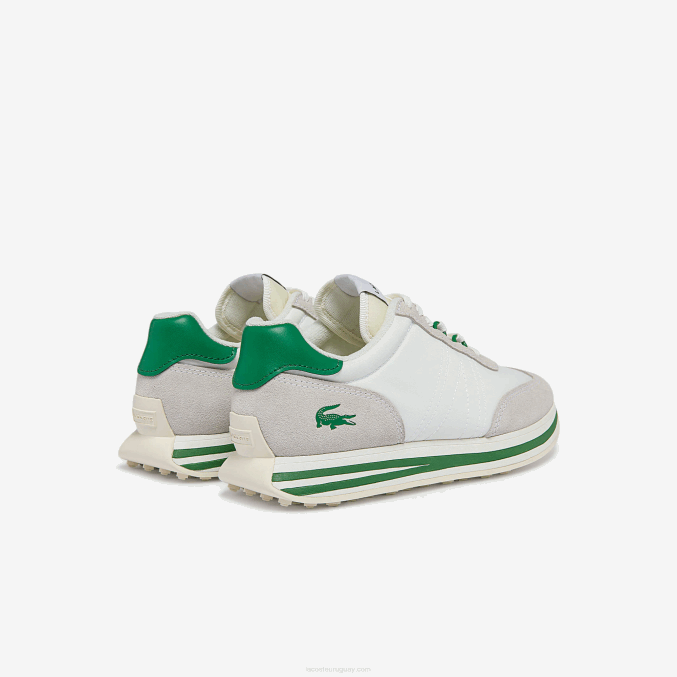 blanco/verde 082 VVL0A2743 mujer Lacoste tenis L-Spin con detalles dorados