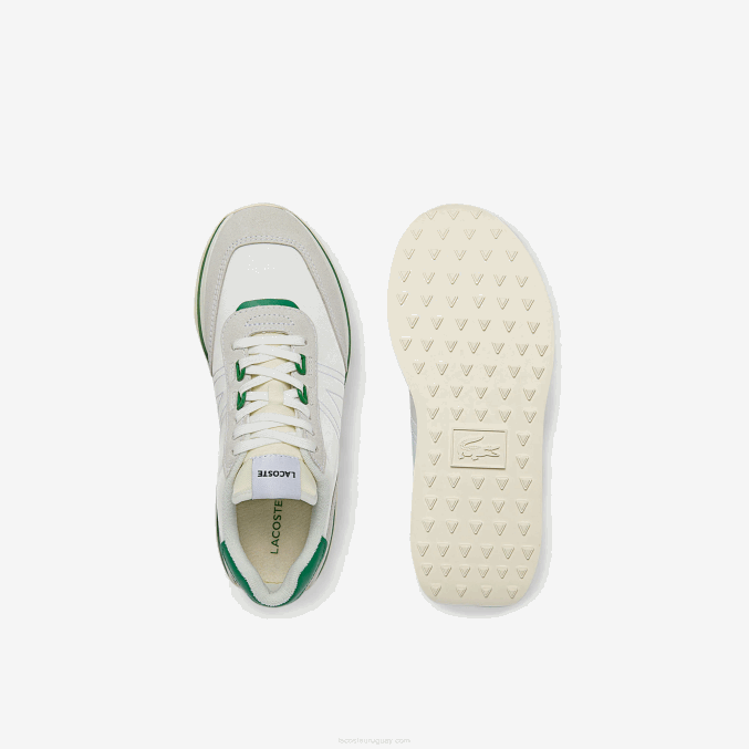 blanco/verde 082 VVL0A2743 mujer Lacoste tenis L-Spin con detalles dorados