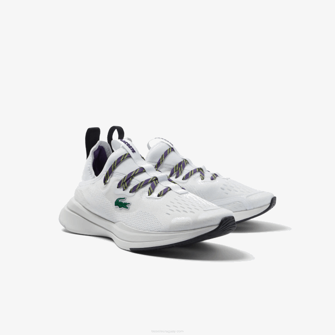 blanco y morado z54 VVL0A2751 mujer Lacoste tenis run spin comfort