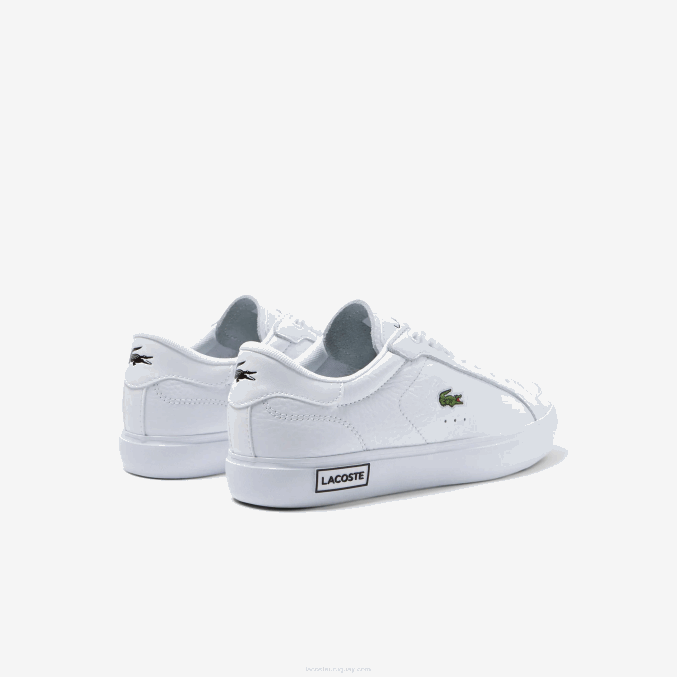 blanco y negro 147 VVL0A2683 mujer Lacoste tenis powercourt con detalles de cuero