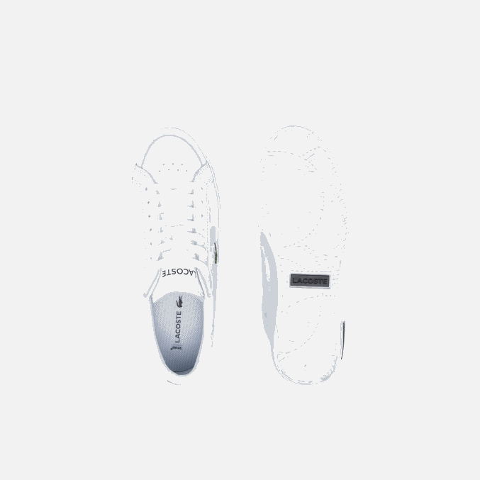 blanco y negro 147 VVL0A2683 mujer Lacoste tenis powercourt con detalles de cuero