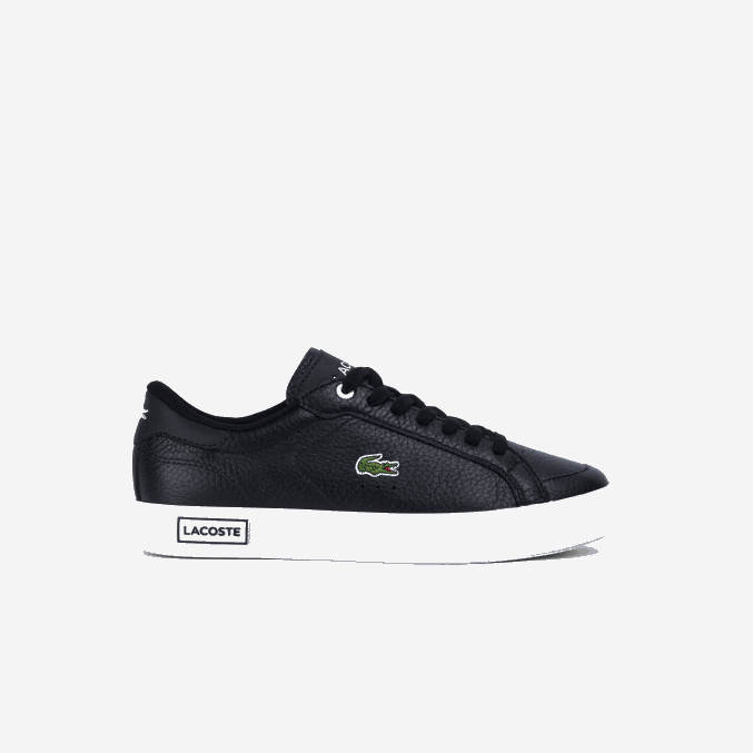 blanco y negro 312 VVL0A2682 mujer Lacoste tenis powercourt con detalles de cuero