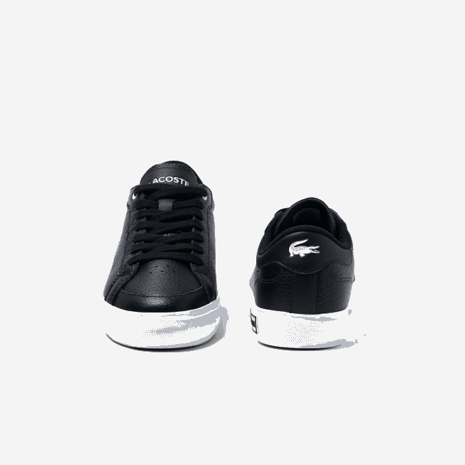 blanco y negro 312 VVL0A2682 mujer Lacoste tenis powercourt con detalles de cuero