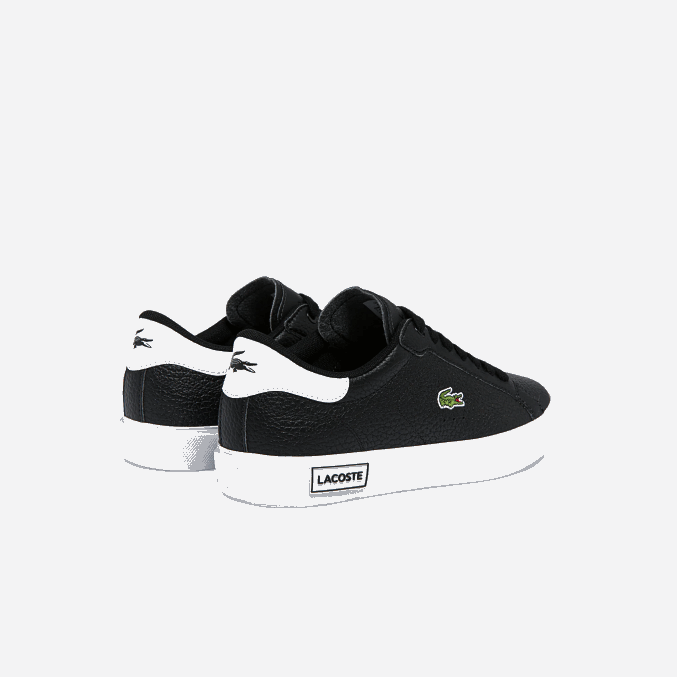 blanco y negro 312 VVL0A2721 mujer Lacoste zapatillas powercourt de piel y material sintético