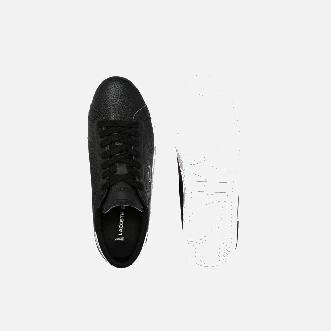 blanco y negro 312 VVL0A2721 mujer Lacoste zapatillas powercourt de piel y material sintético