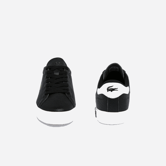 blanco y negro 312 VVL0A2721 mujer Lacoste zapatillas powercourt de piel y material sintético