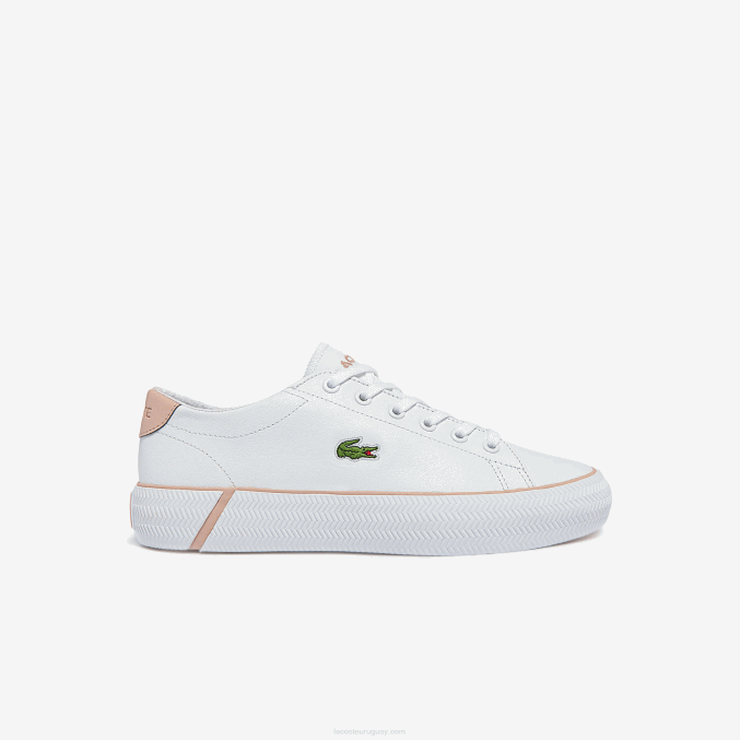 blanco y rosa claro 1y9 VVL0A2695 mujer Lacoste zapatillas gripshot bl de piel y material sintético