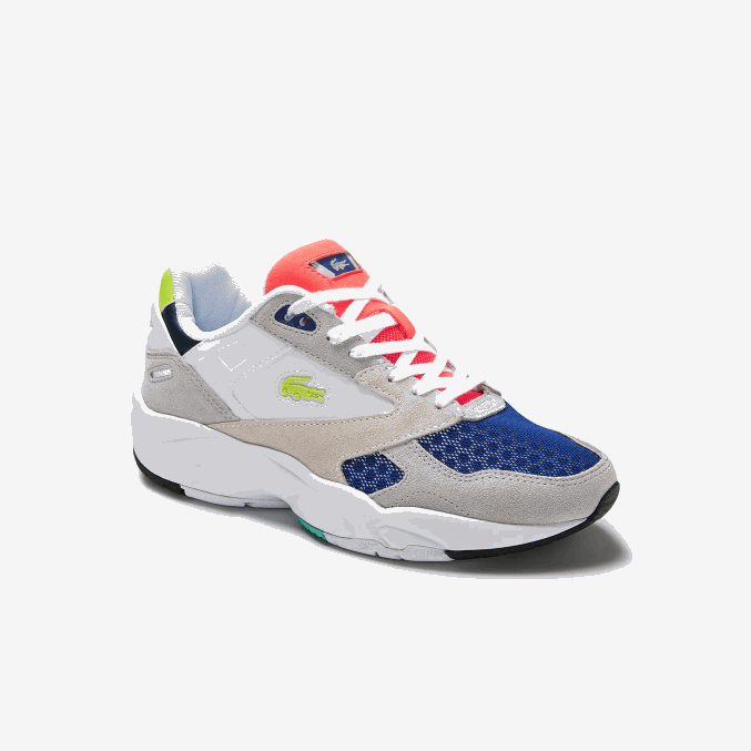 gris claro y verde claro lg1 VVL0A2740 mujer Lacoste zapatillas storm 96 lo colorblock de tela