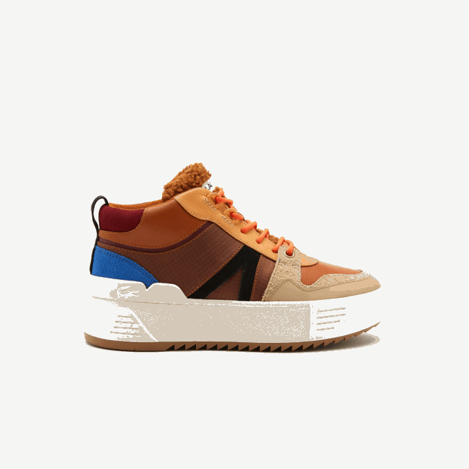 marrón rosa 7e1 VVL0A2738 mujer Lacoste l002 zapatos de exterior de cuero medio de invierno