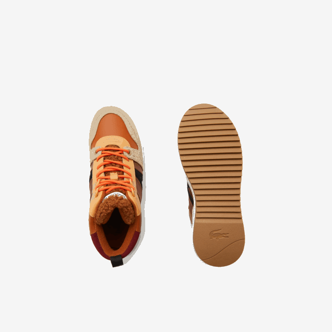 marrón rosa 7e1 VVL0A2738 mujer Lacoste l002 zapatos de exterior de cuero medio de invierno