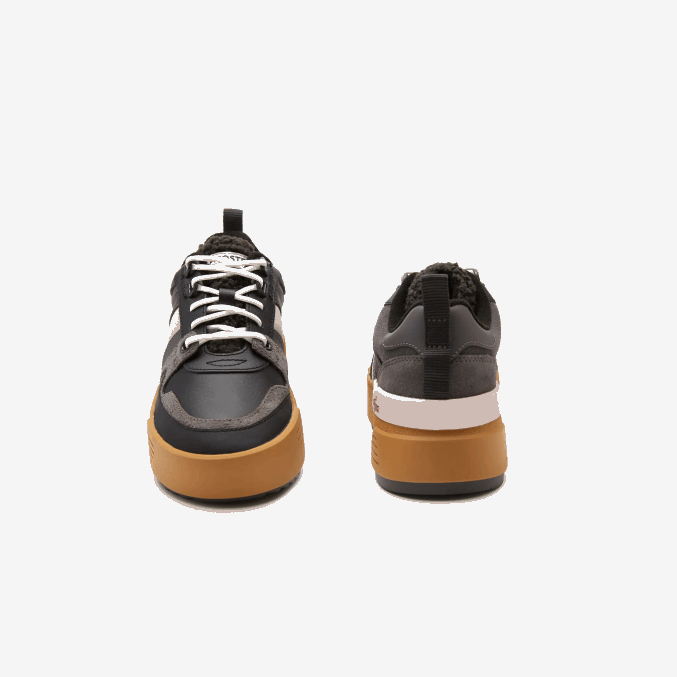 negro rosa 1j1 VVL0A2728 mujer Lacoste l002 zapatos de exterior de cuero de invierno