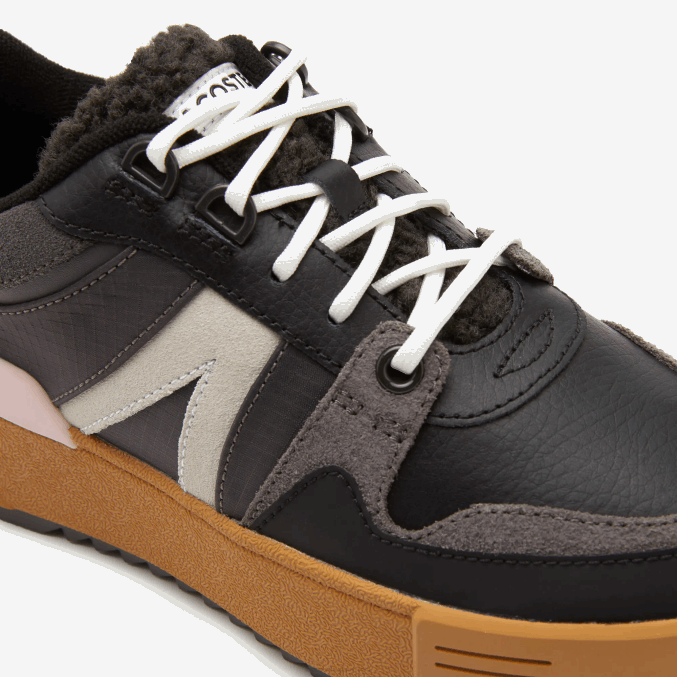 negro rosa 1j1 VVL0A2728 mujer Lacoste l002 zapatos de exterior de cuero de invierno