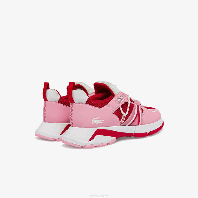 rosa y blanco f50 VVL0A2754 mujer Lacoste tenis l003 de tela con bloques de color