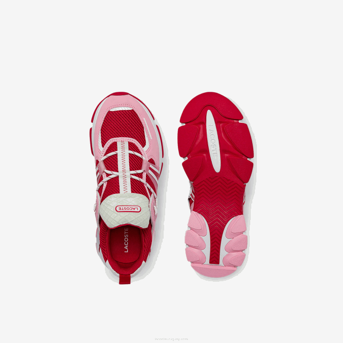 rosa y blanco f50 VVL0A2754 mujer Lacoste tenis l003 de tela con bloques de color