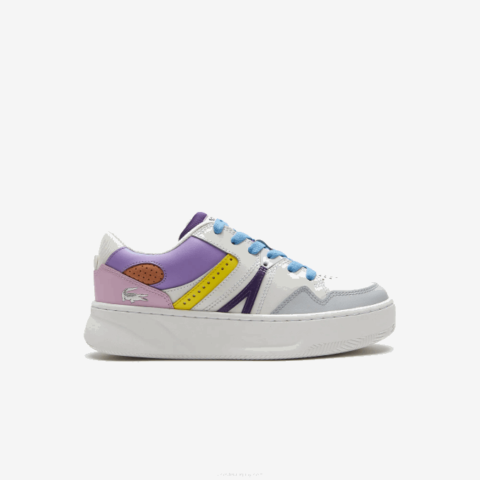 violeta claro blanco 1t6 VVL0A2714 mujer Lacoste zapatillas l005 de piel