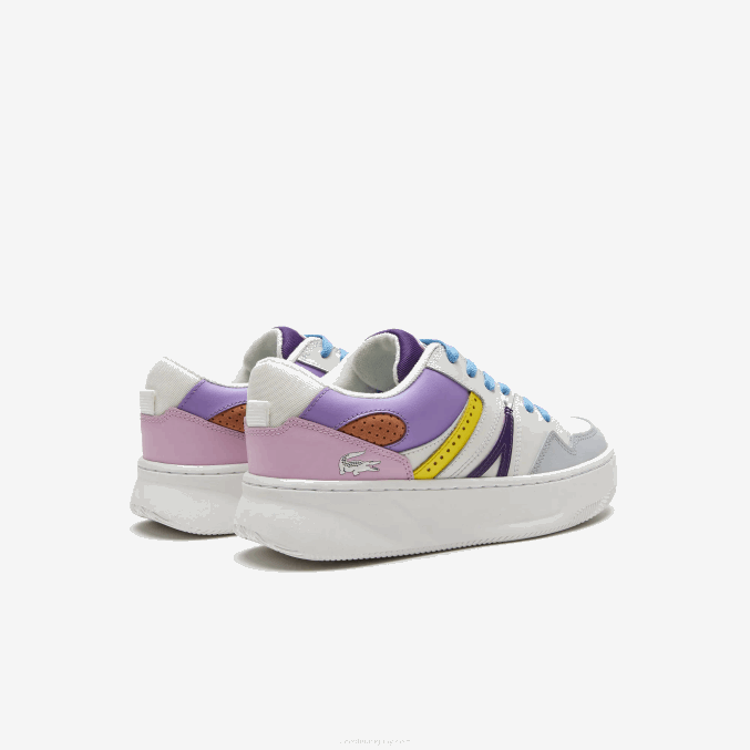 violeta claro blanco 1t6 VVL0A2714 mujer Lacoste zapatillas l005 de piel