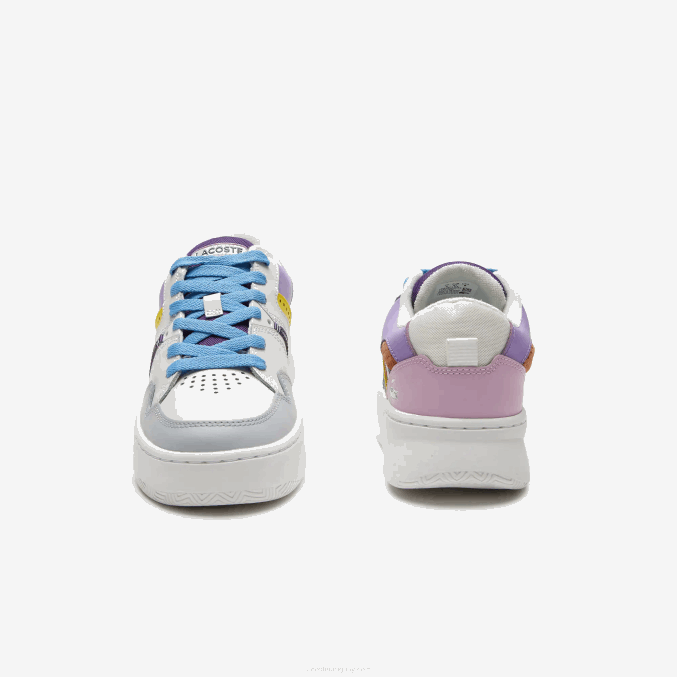 violeta claro blanco 1t6 VVL0A2714 mujer Lacoste zapatillas l005 de piel