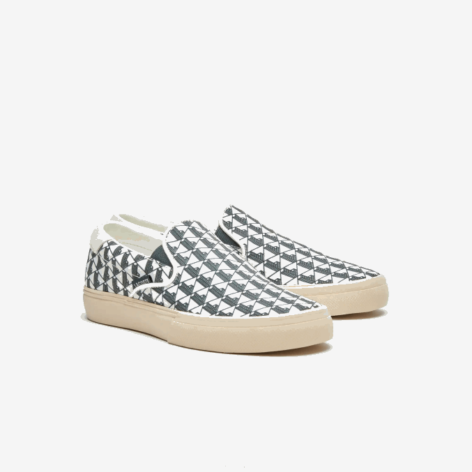 blanco roto y blanco 03a VVL0A2723 mujer Lacoste saltar servir textil sin cordones