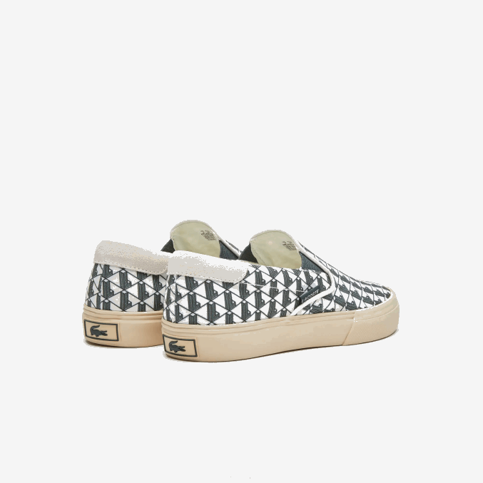 blanco roto y blanco 03a VVL0A2723 mujer Lacoste saltar servir textil sin cordones