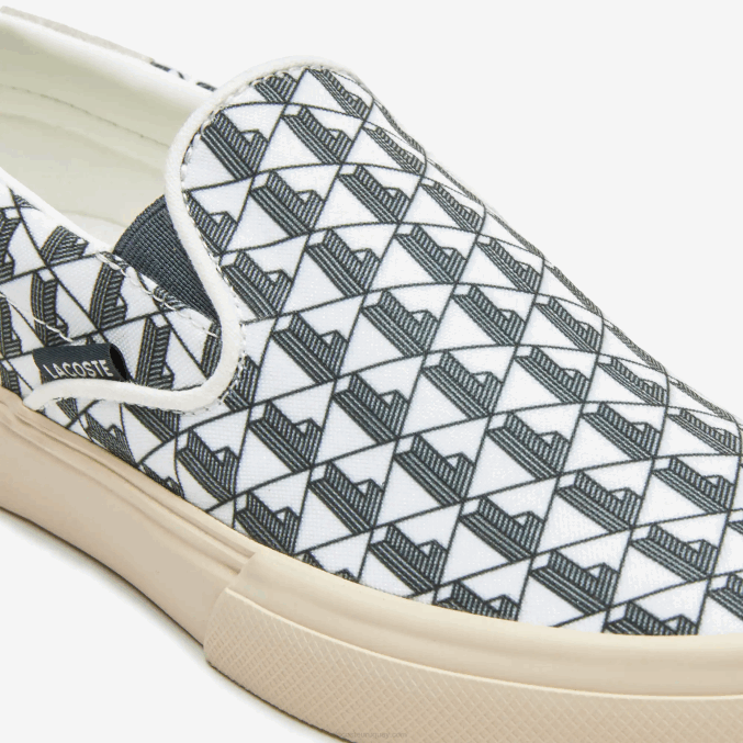 blanco roto y blanco 03a VVL0A2723 mujer Lacoste saltar servir textil sin cordones
