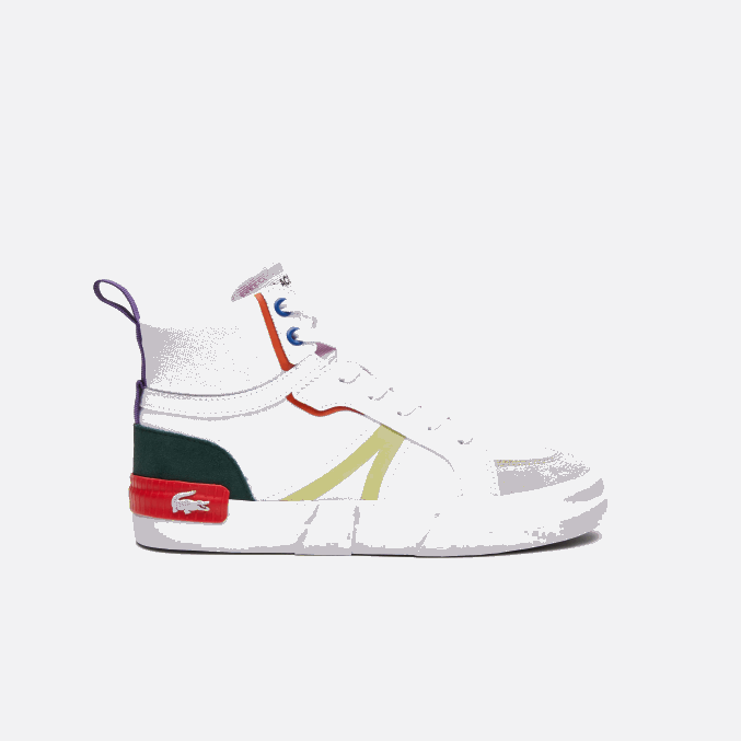 blanco roto y rosa 06c VVL0A2715 mujer Lacoste zapatillas l004 de tejido medio