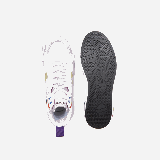 blanco roto y rosa 06c VVL0A2715 mujer Lacoste zapatillas l004 de tejido medio