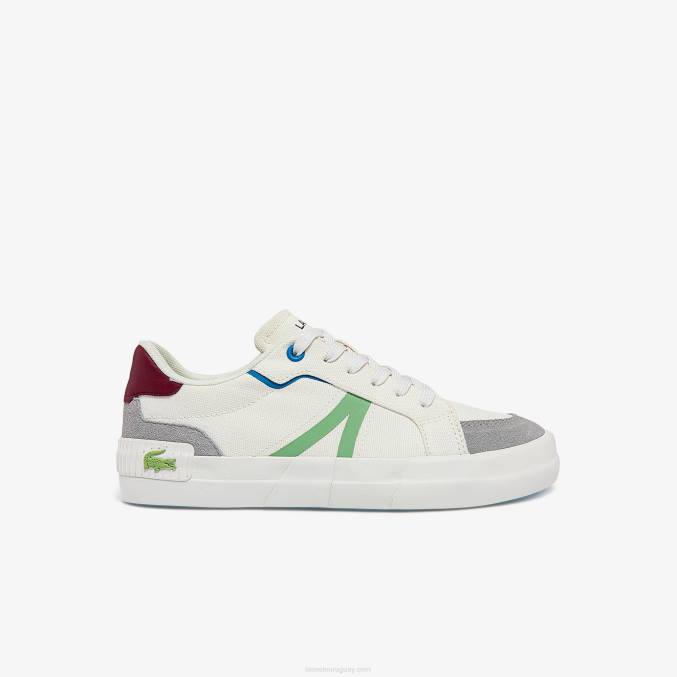 blanco y verde claro 2l6 VVL0A2755 mujer Lacoste zapatillas de lona l004