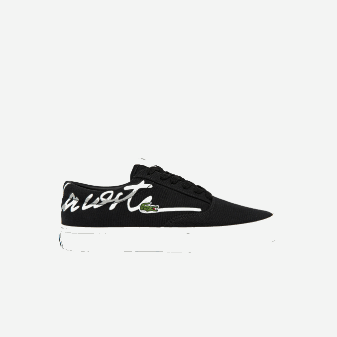 negro y blanco roto 454 VVL0A2716 mujer Lacoste tenis Jump Serve de lona con encaje