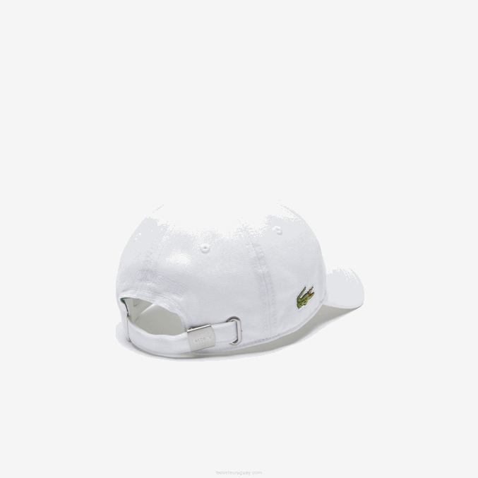 blanco 001 VVL0A2277 niños Lacoste gorra de gabardina sólida
