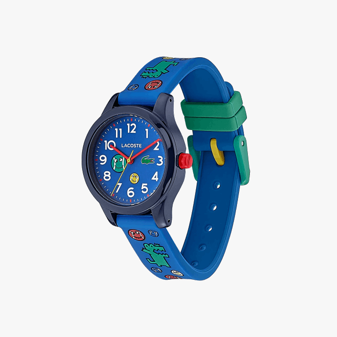 azul 000 VVL0A3111 niños Lacoste Reloj 12.12 3 agujas con correa de silicona azul