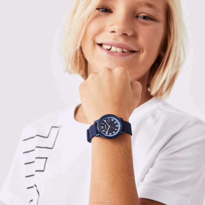 azul 000 VVL0A3300 niños Lacoste 12.12 Reloj con correa de silicona de 3 manecillas