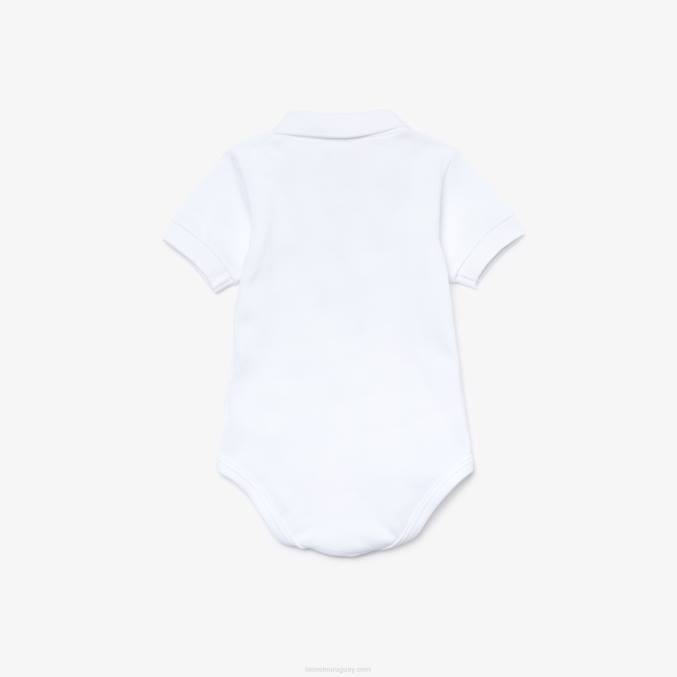 blanco 001 VVL0A2988 niños Lacoste conjunto bebé boxer pelele de piqué de algodón orgánico