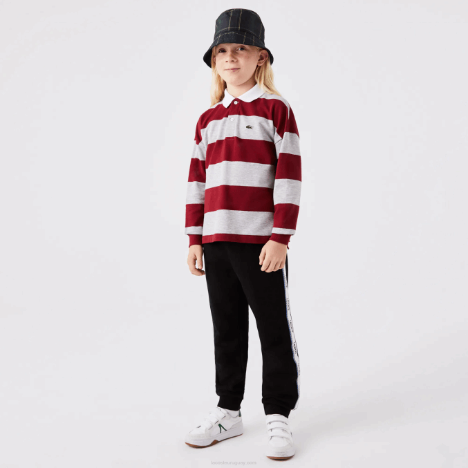 lomo gris burdeos x29 VVL0A2962 niños Lacoste polo de piqué a rayas