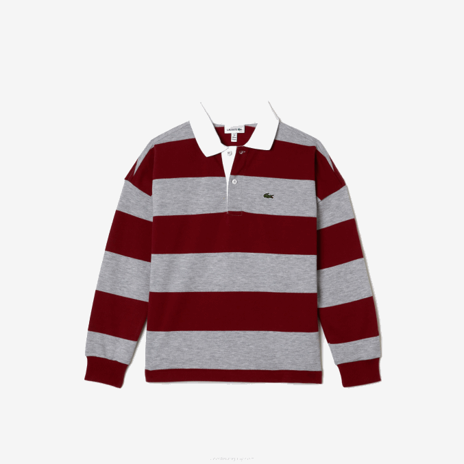 lomo gris burdeos x29 VVL0A2962 niños Lacoste polo de piqué a rayas