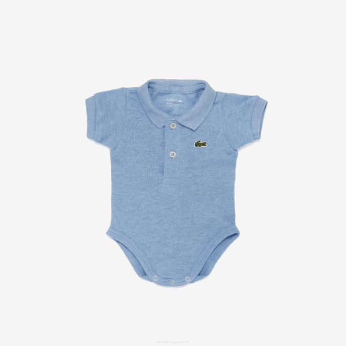 pies azules VVL0A2989 niños Lacoste conjunto bebé boxer pelele de piqué de algodón orgánico