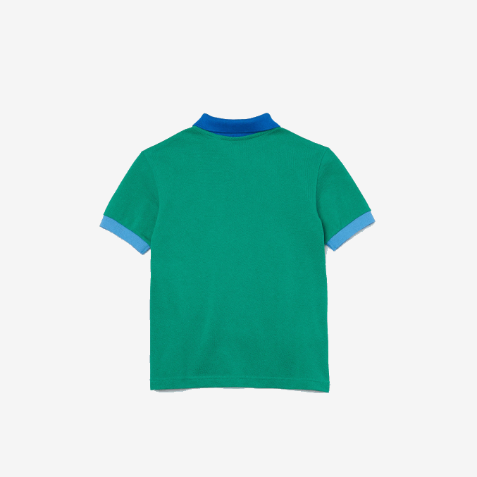 verde azul x28 VVL0A2958 Niños Lacoste polo de piqué de algodón con cuello en contraste