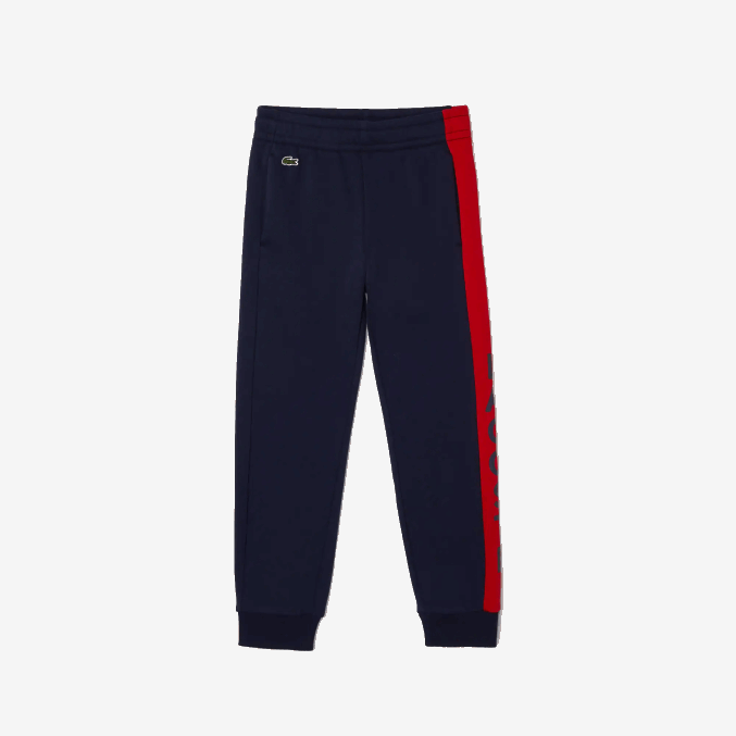 azul marino rojo k1h VVL0A3243 Niños Lacoste pantalones de chándal de mezcla de vellón de algodón