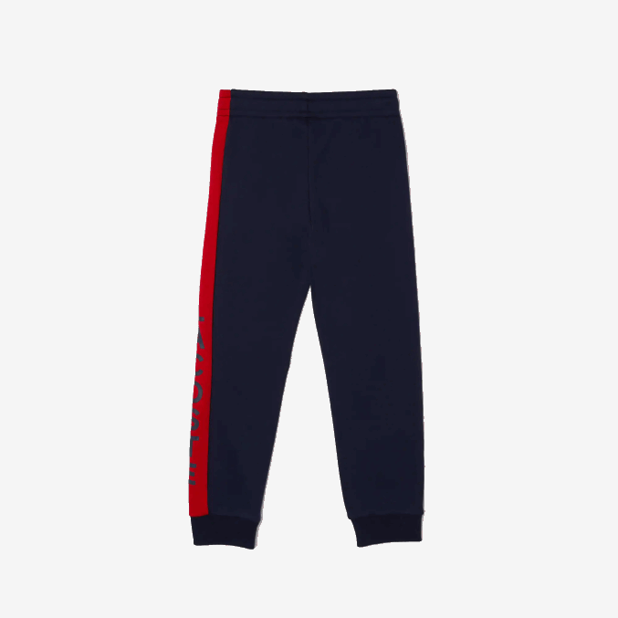 azul marino rojo k1h VVL0A3243 Niños Lacoste pantalones de chándal de mezcla de vellón de algodón