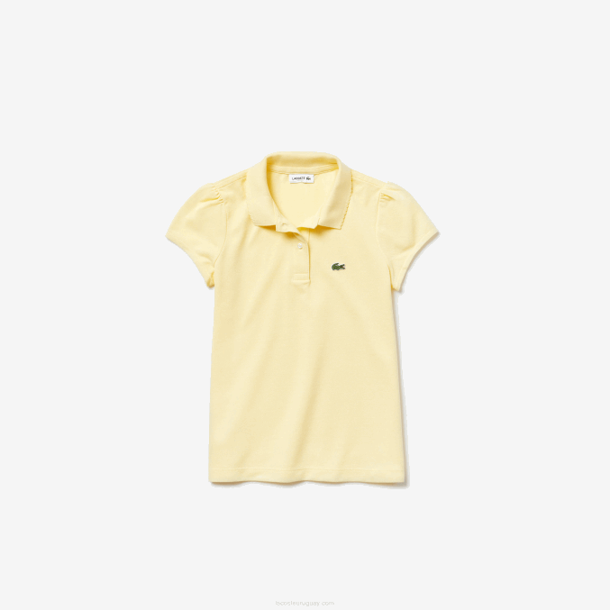 amarillo 6xp VVL0A2949 chicas Lacoste mini polo de piqué con cuello festoneado