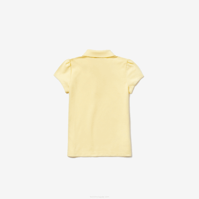 amarillo 6xp VVL0A2949 chicas Lacoste mini polo de piqué con cuello festoneado