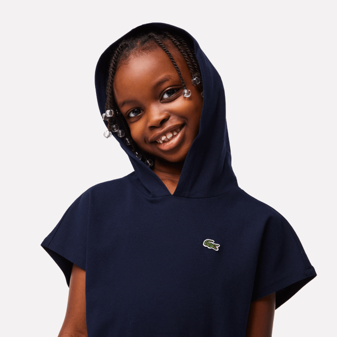 azul marino 166 VVL0A3096 chicas Lacoste vestido estilo jersey sin mangas de piqué elástico