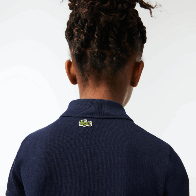 azul marino 166 VVL0A3268 chicas Lacoste vestido polo de algodón orgánico