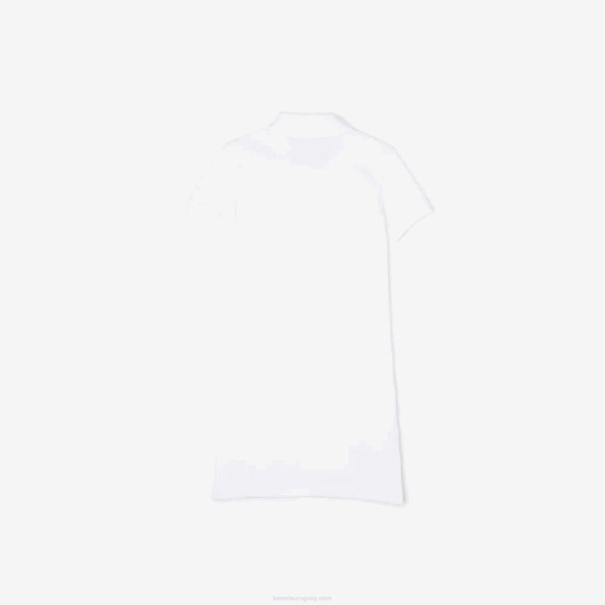 blanco 001 VVL0A3082 chicas Lacoste vestido tipo polo de algodón