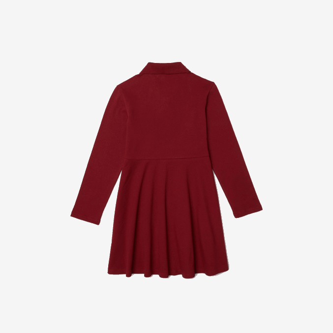 burdeos ypw VVL0A3281 chicas Lacoste vestido tipo polo de piqué