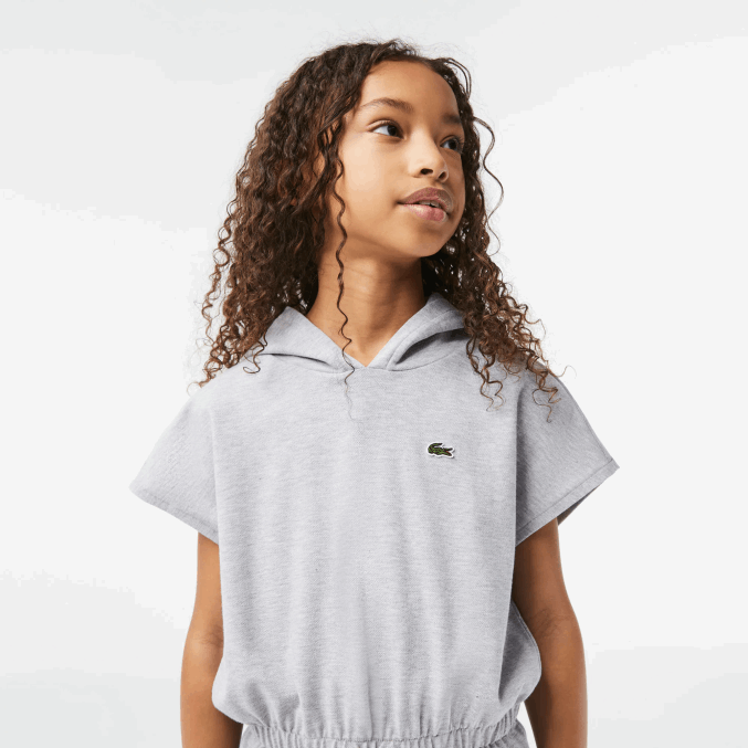 lomo gris cca VVL0A3095 chicas Lacoste vestido estilo jersey sin mangas de piqué elástico