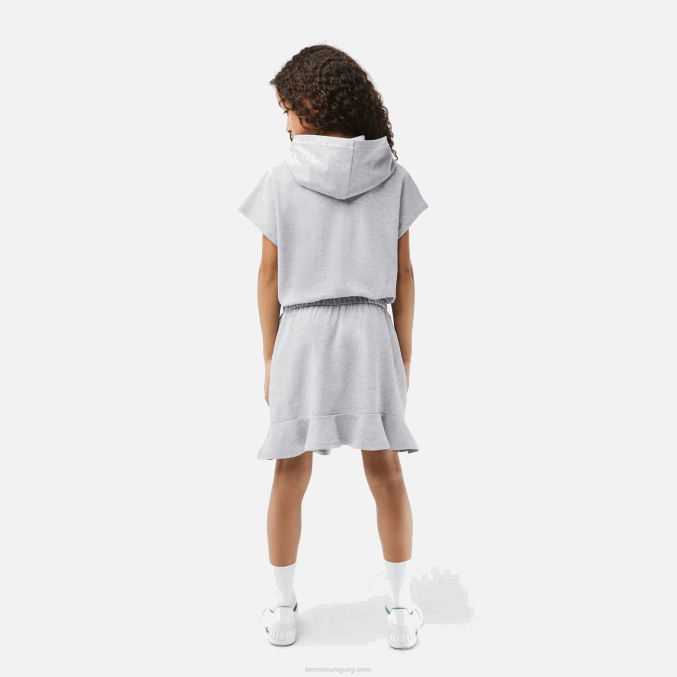 lomo gris cca VVL0A3095 chicas Lacoste vestido estilo jersey sin mangas de piqué elástico