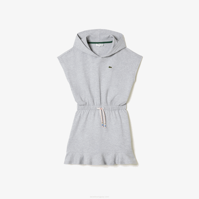 lomo gris cca VVL0A3095 chicas Lacoste vestido estilo jersey sin mangas de piqué elástico