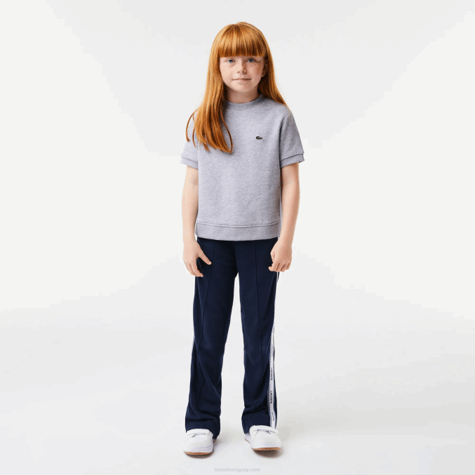 lomo gris cca VVL0A3156 chicas Lacoste camiseta de felpa con espalda plisada